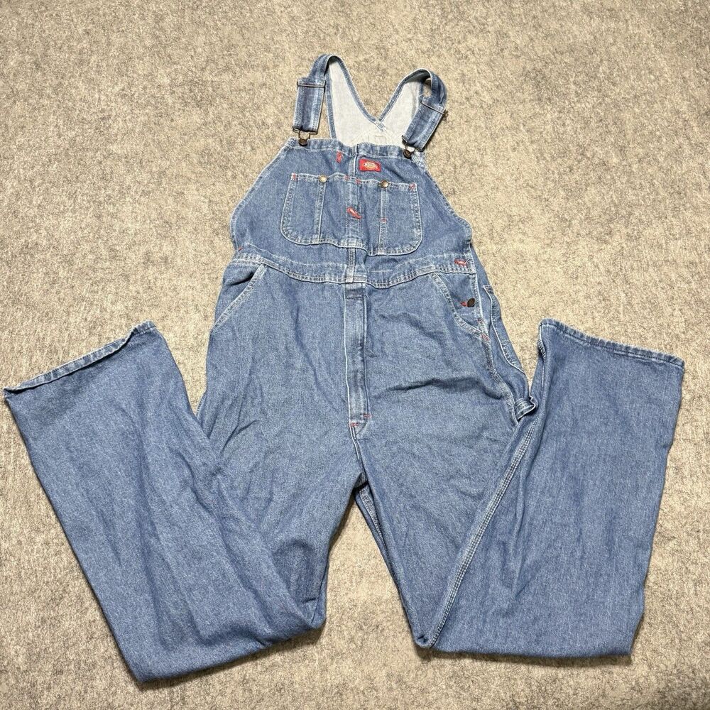 Dickies Stonewashed Indigo Denim Bib Overalls 8396SNB Mens 34x34